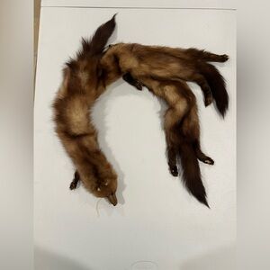 Vintage Fur Stole Vtg Genuine Brown 3  Fox Scarf Stole
Drape Shawl Collar